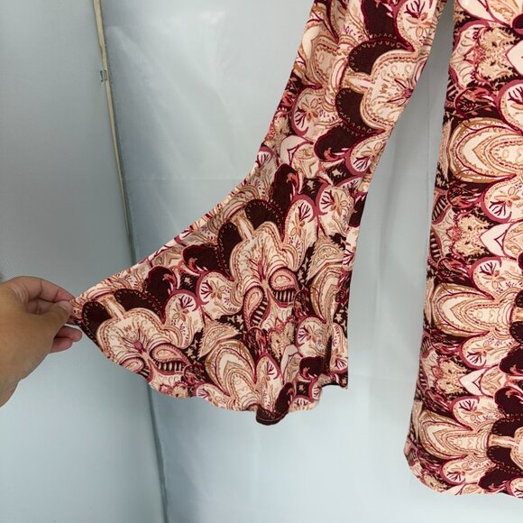 Free People Women 10 Ossie Vibes Tunic Dress Paisley Bell Sleeve Floral Mini - Picture 5 of 11